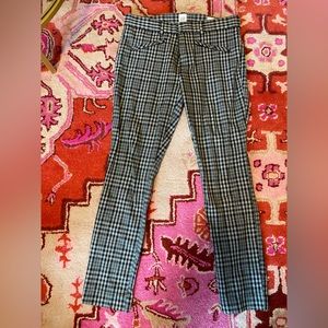 Size 4 - Women's GAP Signature Skinny Ankle Plaid Pants Black Grey White Dressy